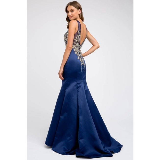 Beaded Bust and Mermaid Prom Gown