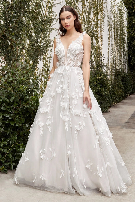 Floral Appliqued Wedding Ball Gown