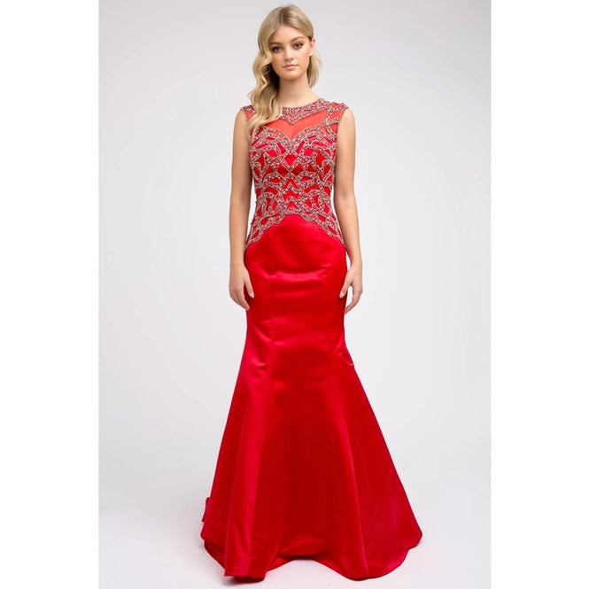 Juliet's Beads On Top Mermaid Prom Gown