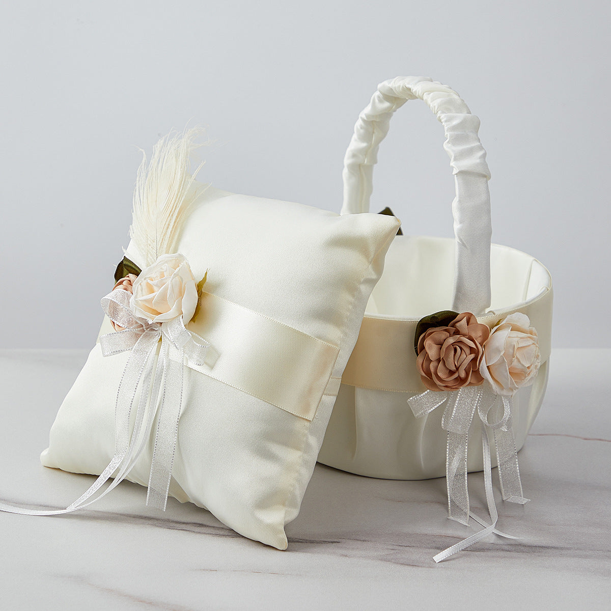 Western-style Wedding Flower Basket Ring Pillow