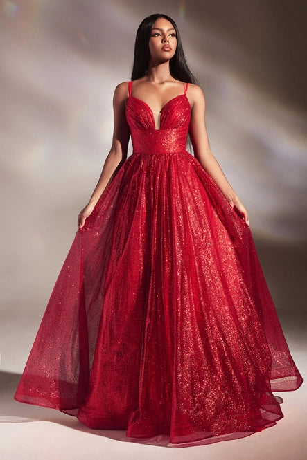 Layered Glitter Ball Gown By Ladivine