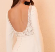 Close up of the back of the Carol Fit-and-Flare Wedding Gown