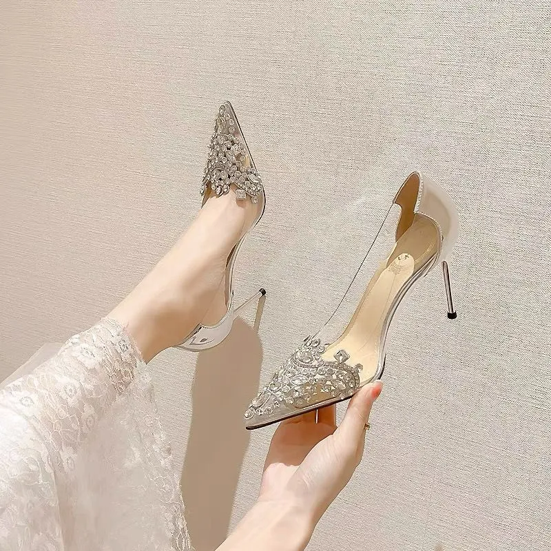 Elegant Sexy Rhinestone Decorated Pointed Toe Stiletto Wedding Shoes