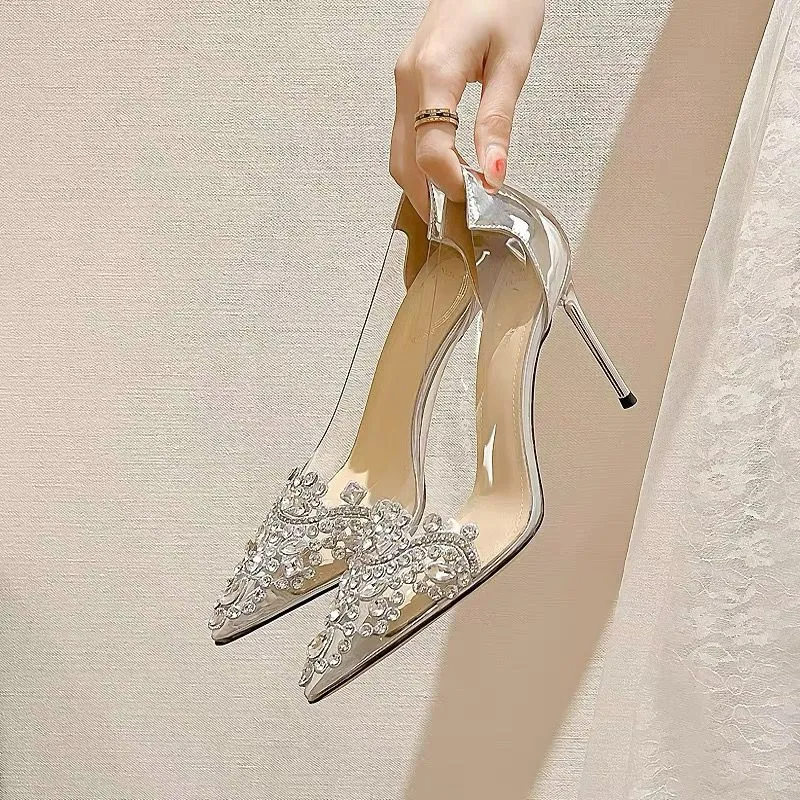 Elegant Sexy Rhinestone Decorated Pointed Toe Stiletto Wedding Shoes