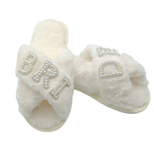 Plush Bridal Slippers