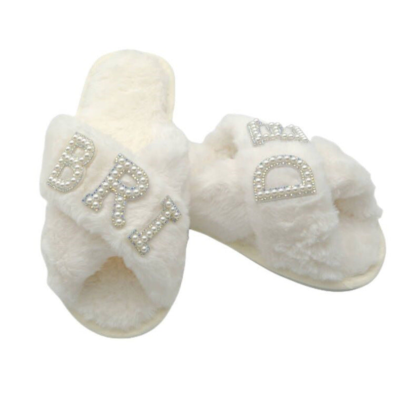 Plush Bridal Slippers