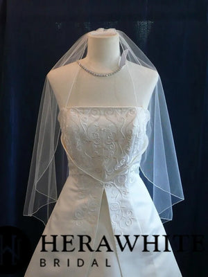 Herawhite Delicate Pipping Edge Wedding Veil