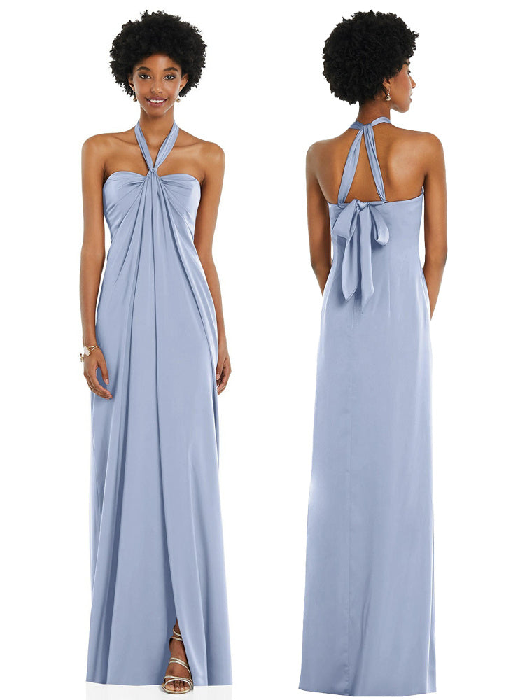 Satin Slimming And Shading Sky Blue Bridesmaid Dresses