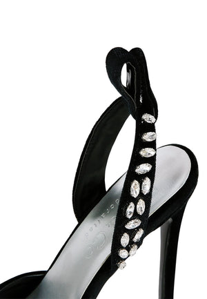 Wallis Burgundy Velvet Diamante Stud Tie Up Sandals