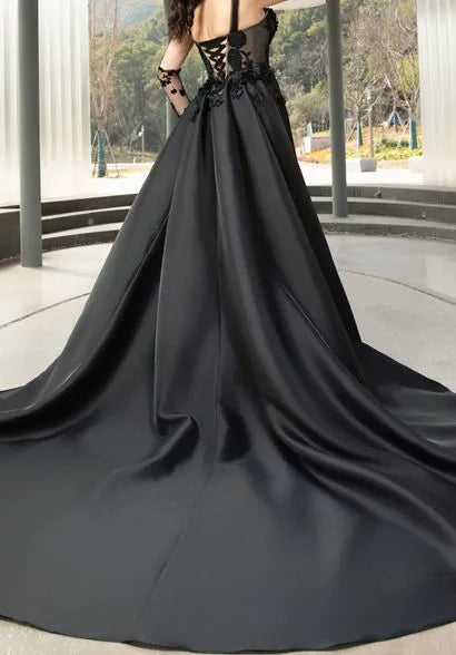 Hellena bridal gown full length back of detachable train