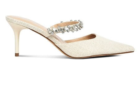 Greta Diamante Embellished Kitten Heel Sandals