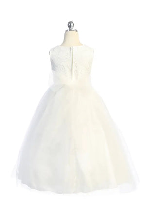 Long Lace Dress w Thick Rhinestone Trim