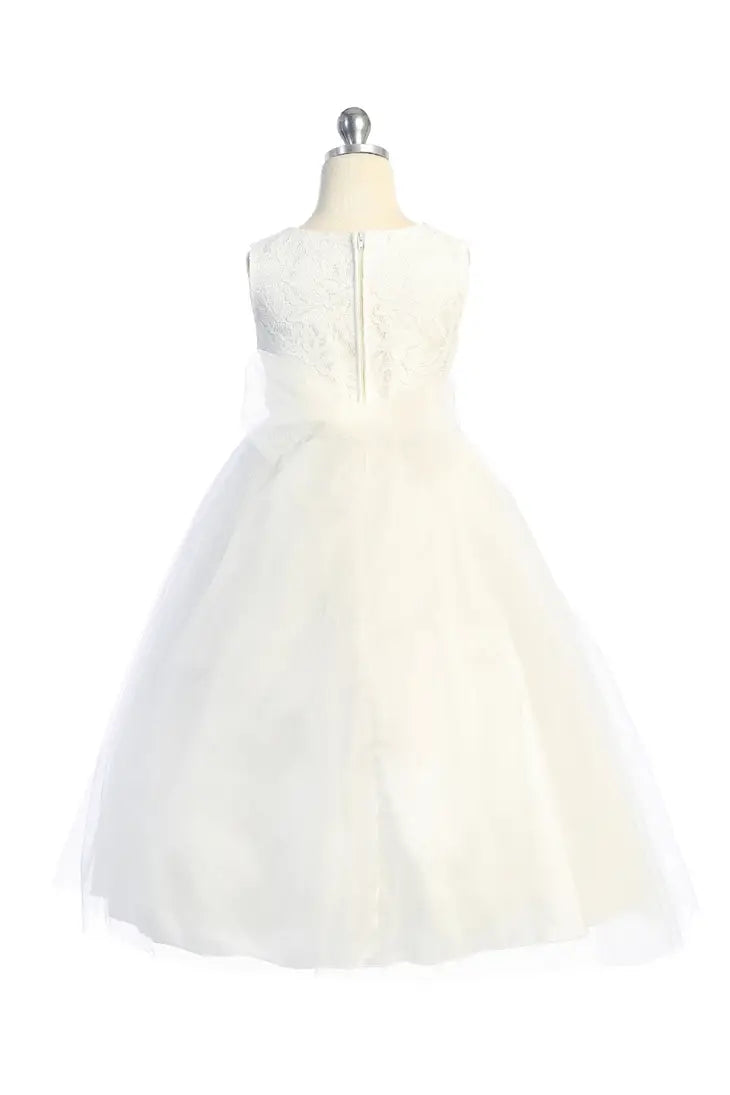 Long Lace Dress w Thick Rhinestone Trim