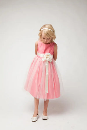 Wedding Flower Girl Dress Classic Satin Tulle