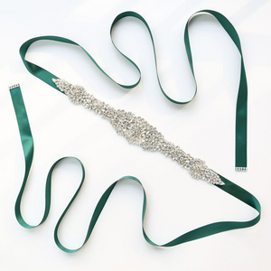 Romantic Rhinestone Ribbon Women's Dress Belt