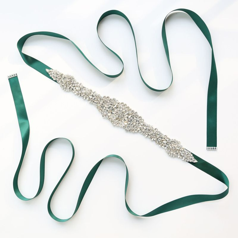 Romantic Rhinestone Ribbon Women's Dress Belt