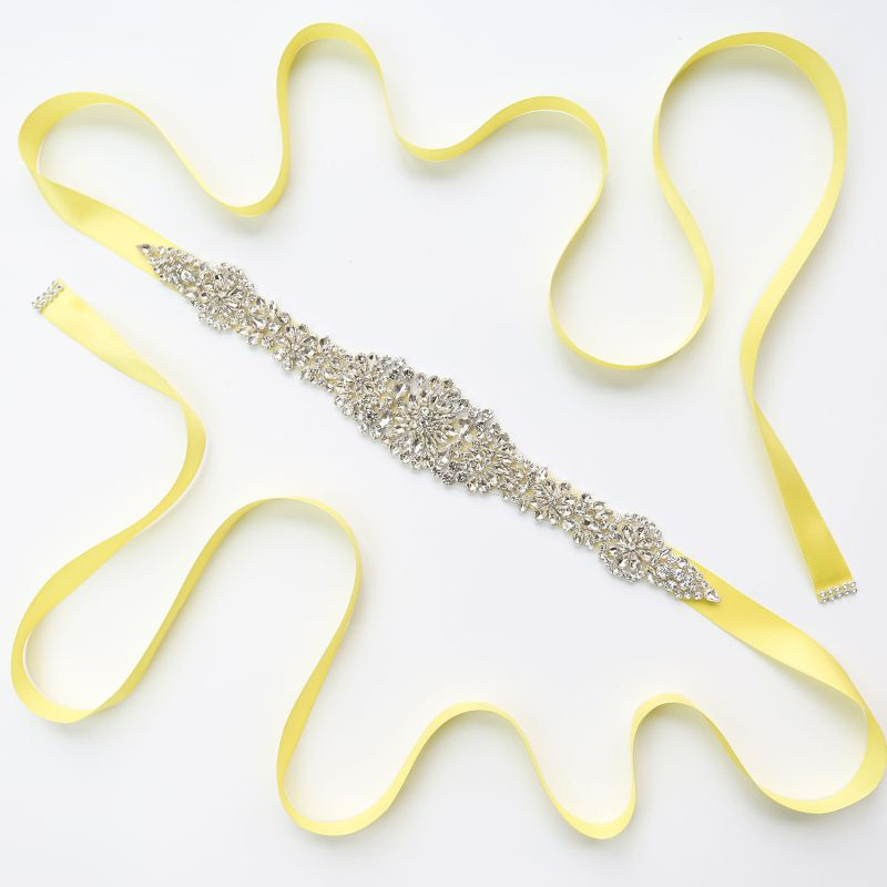 Romantic Rhinestone Ribbon Women's Dress Belt