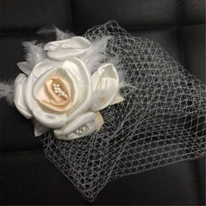 Bridal Birdcage Veil 1-tier Simple Flower