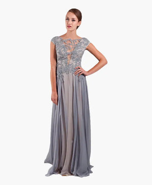 Eilidh Chiffon Lace Wedding or Party Gown
