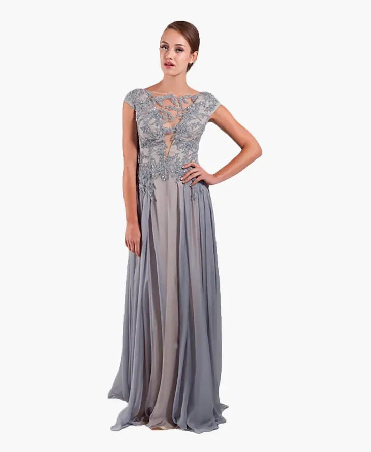 Eilidh Chiffon Lace Wedding or Party Gown