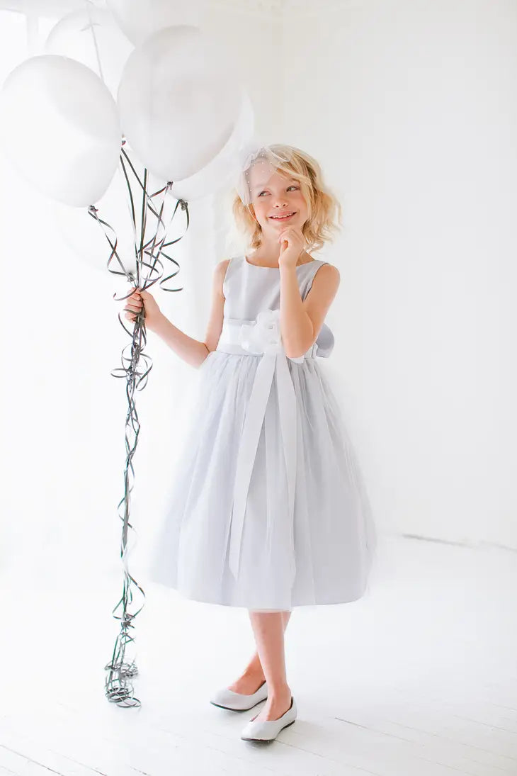 Wedding Flower Girl Dress Classic Satin Tulle