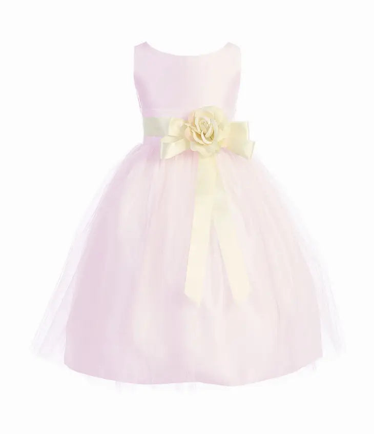 Wedding Flower Girl Dress Classic Satin Tulle